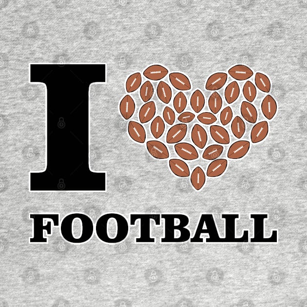 I Love American Football by DesignWood-Sport